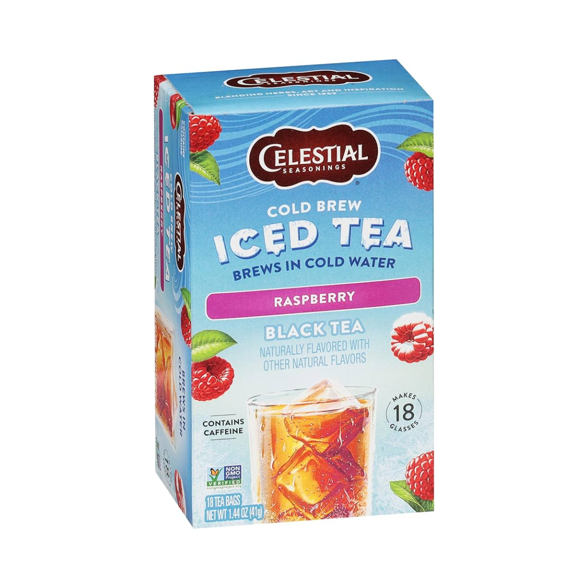 Celestial Seasonings, Cold Brew Raspberry Black Ice Tea, Case Of 6, 18 bag