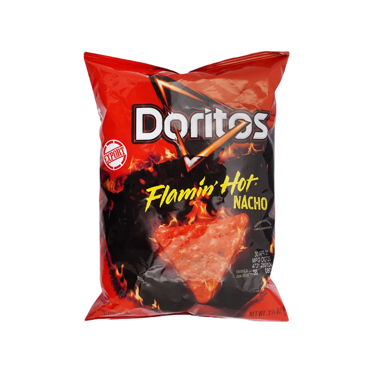 Doritos Flaming Hot Nacho Tortilla Chips 3.25 Oz 92g
