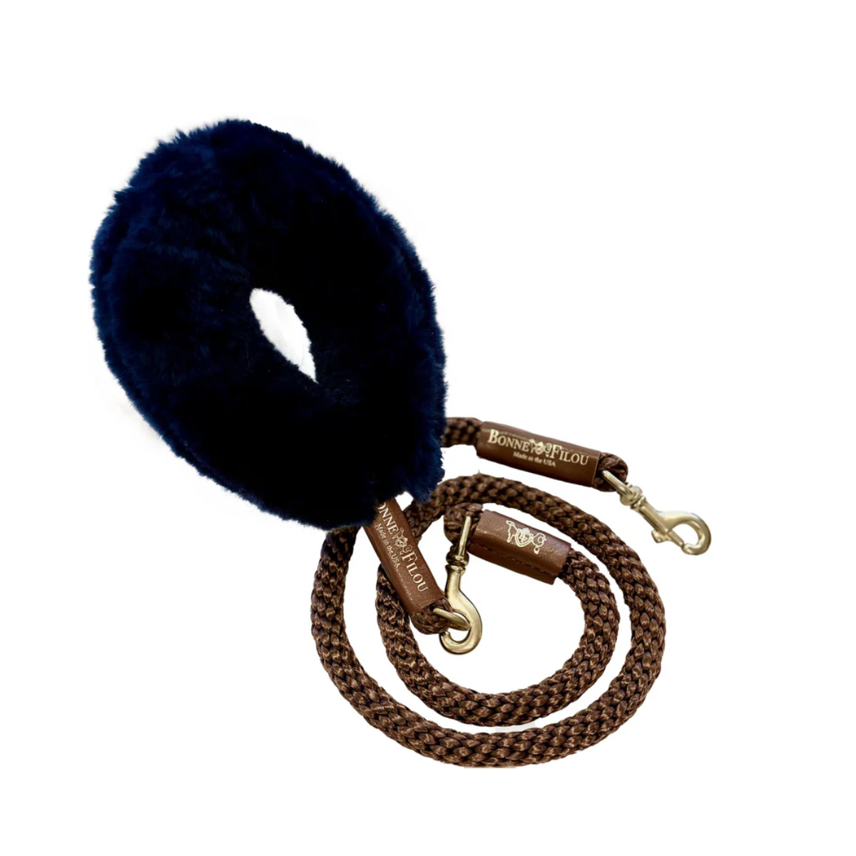 Bonne et Filou - Luxe Shearling Fur Grip - One size Navy Blue