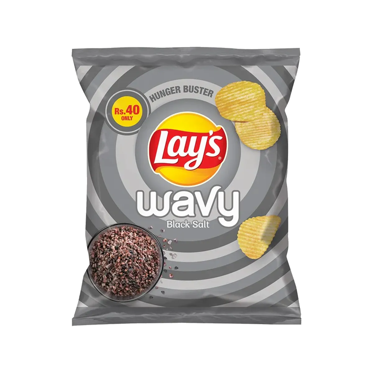 Lays Wavy Black Salt 43Gm