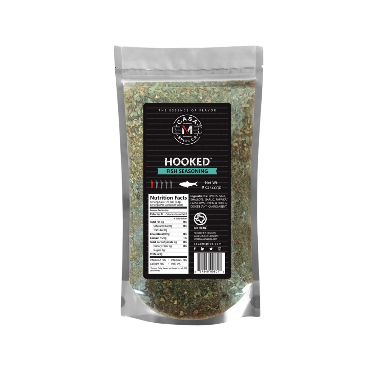 Casa M Spice Co® Hooked® Fish Seasoning - Bulk Bag - Case of 6 - 8 oz each