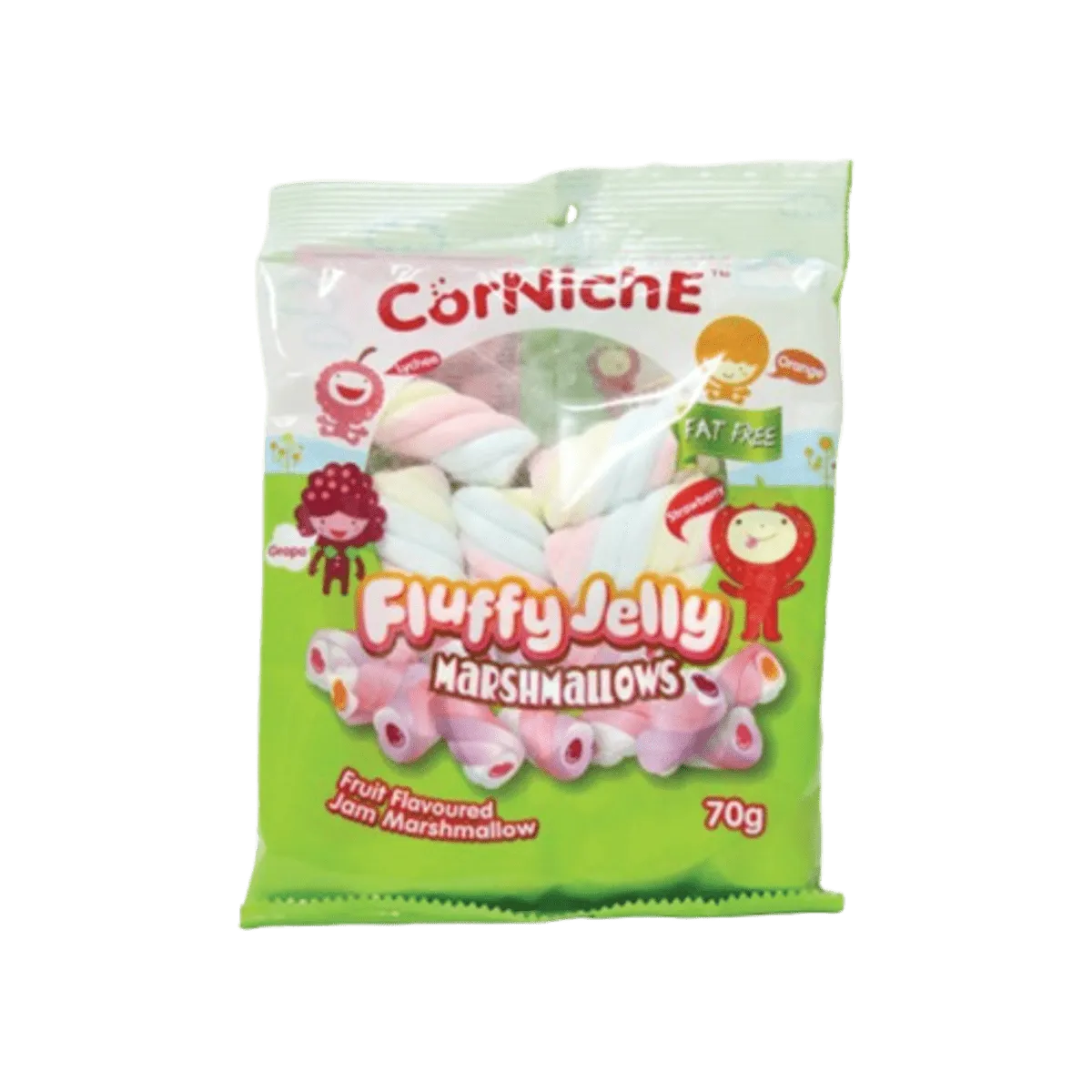 Corniche Fulffy Jelly Fat Free Marshmallows Fruit 70g