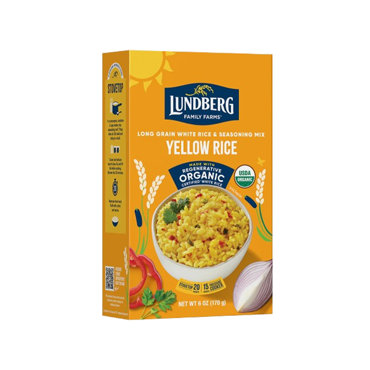Lundberg Family Farms, Organic Whole Grain Rice & Seasoning Mix Yellow Rice, Case Of 6, 6 oz