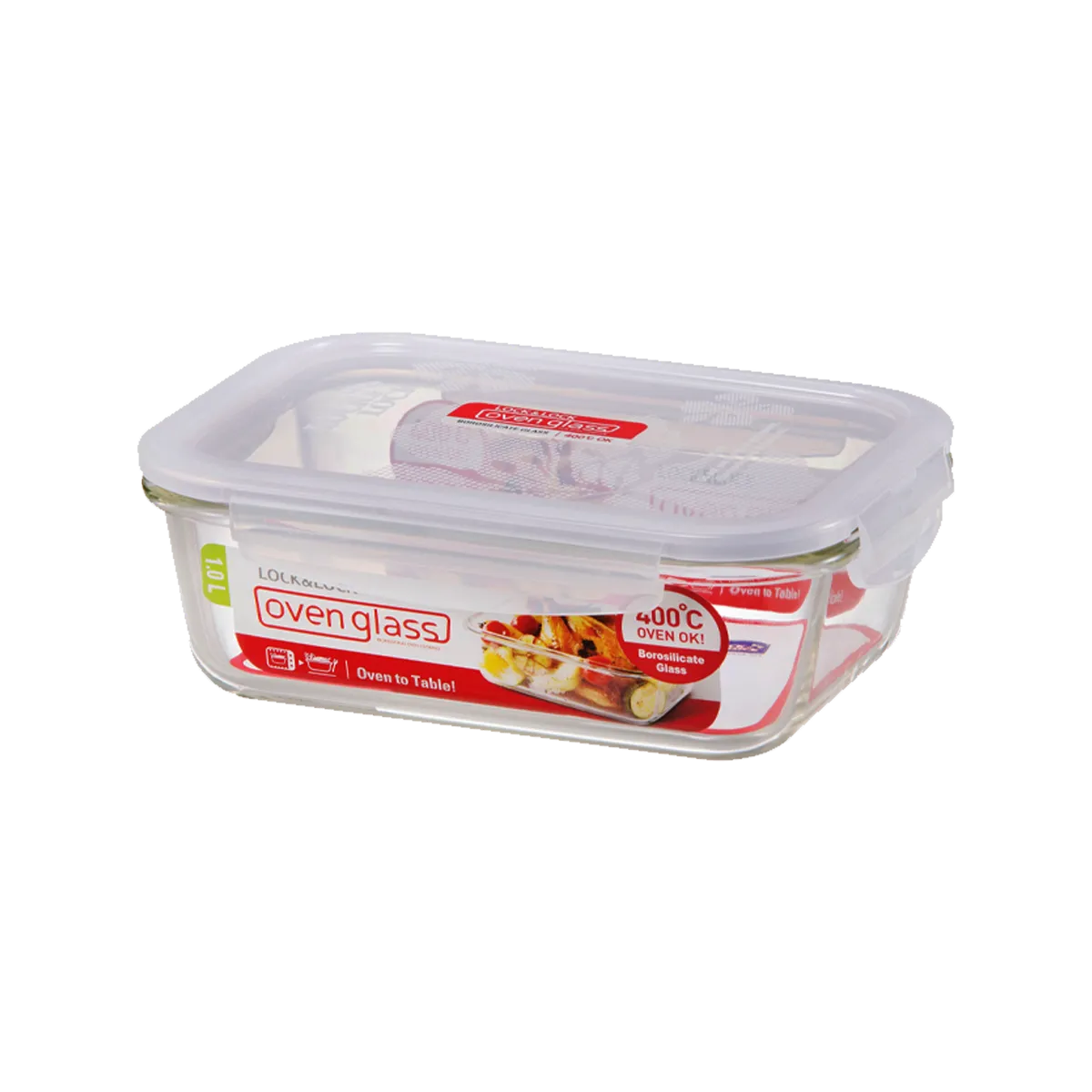 Lock & Lock Euro Glass Rectangular Container 1Liter