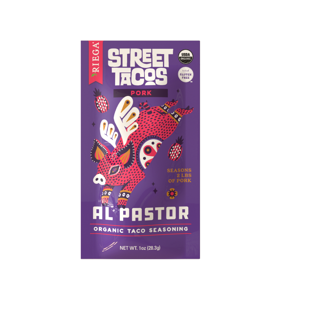 Riega Foods, Street Tacos Al Pastor Taco Seasoning, Case of 8, 1 oz