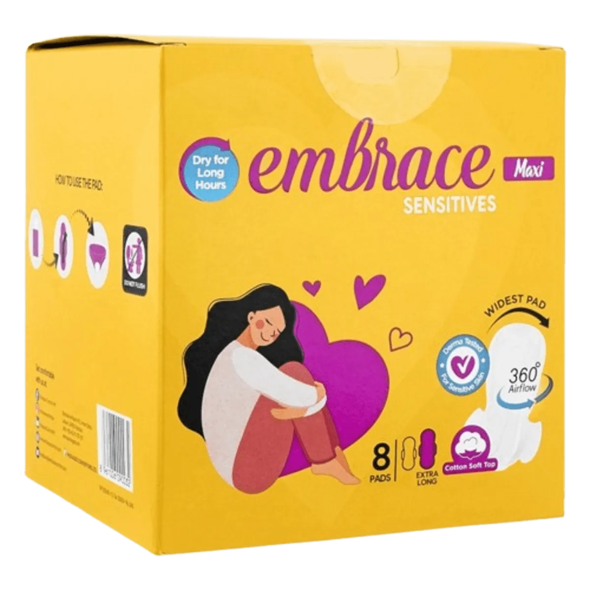 Embrace Pads Essential Ultra Thin Sensitives Extra Long 8 Pcs