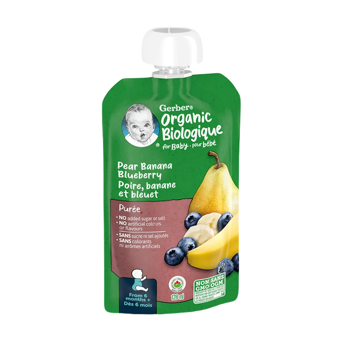 Gerber Organic puree Banana Blueberry 128ml