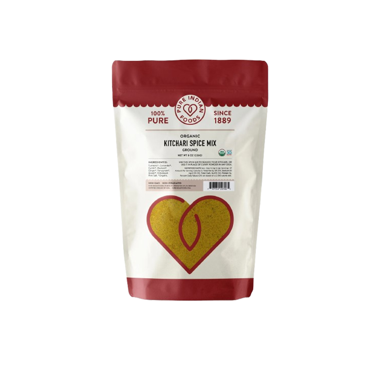 Pure Indian Foods Kitchari Spice Mix, Certified Organic - Ground Glass Jar - Case of 12 - 2.4 oz
