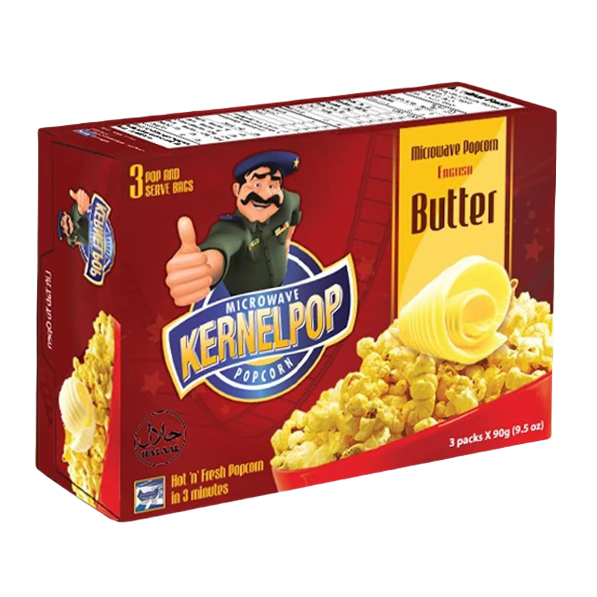 Kernel Popcorn English Butter 3Pack x 90g