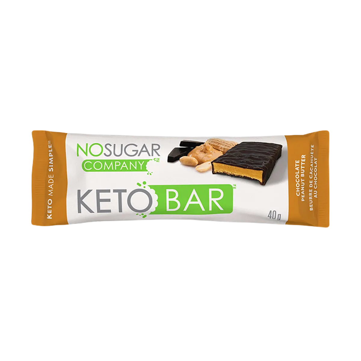 No Sugar Keto Bar Chocolate Peanut Butter 40g