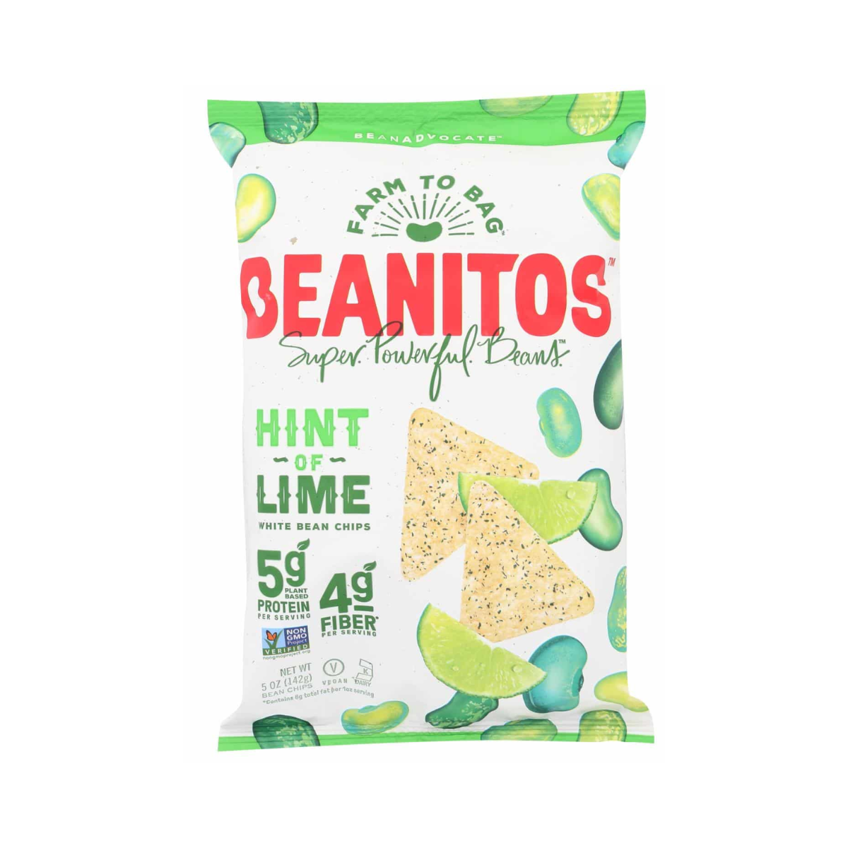 Beanitos, White Bean Chips Hint Of Lime Vegan, Case Of 6, 5 oz