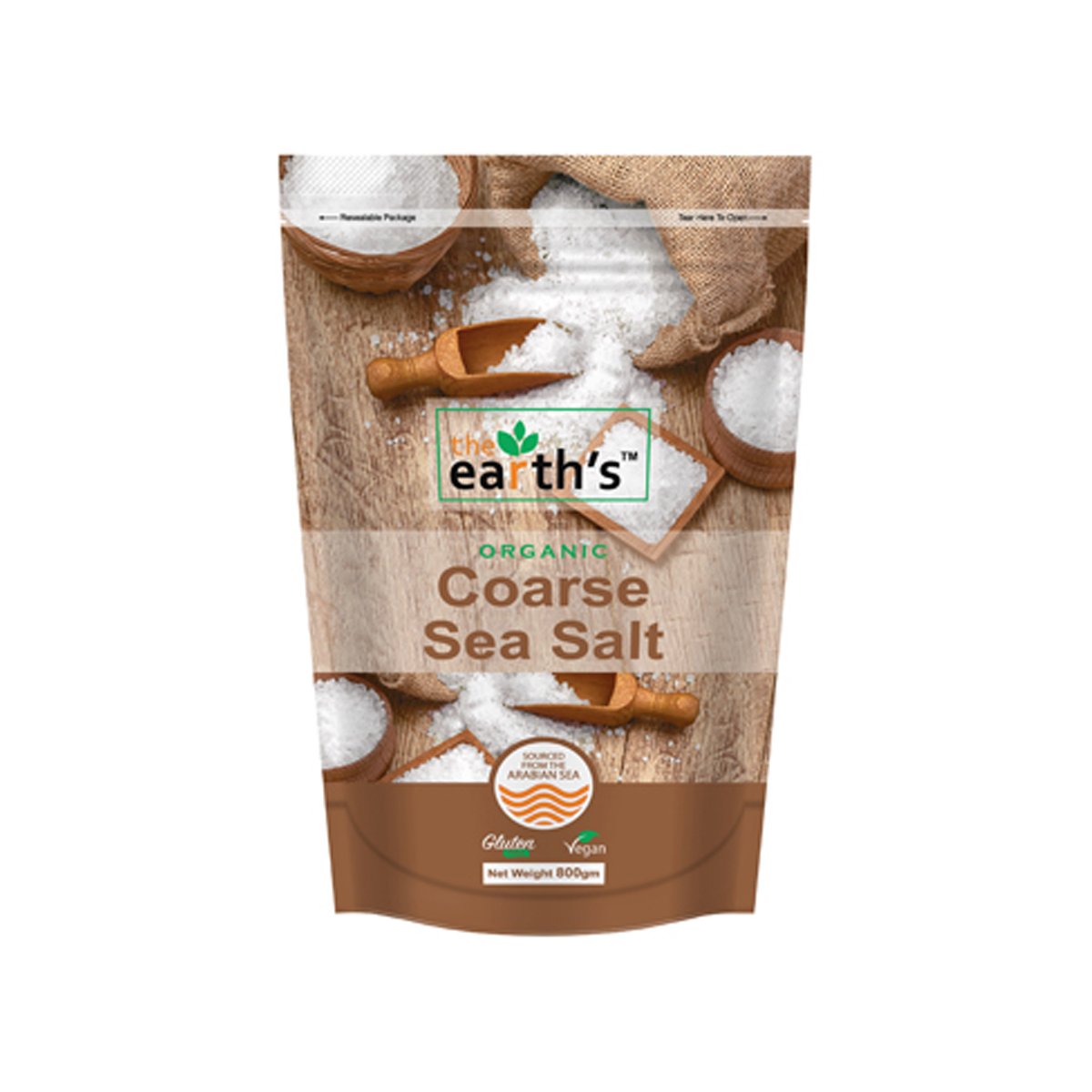 The Earth Organic Coarse Sea Salt 800Gm