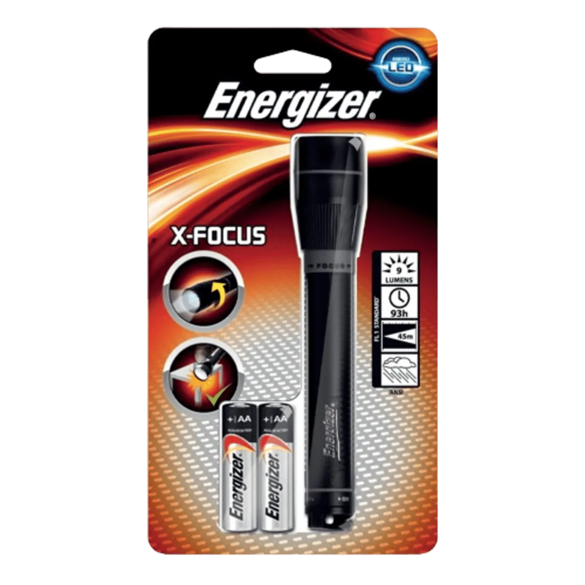 Energizer X-Focus LED Flashlight + 2xAA Batteries