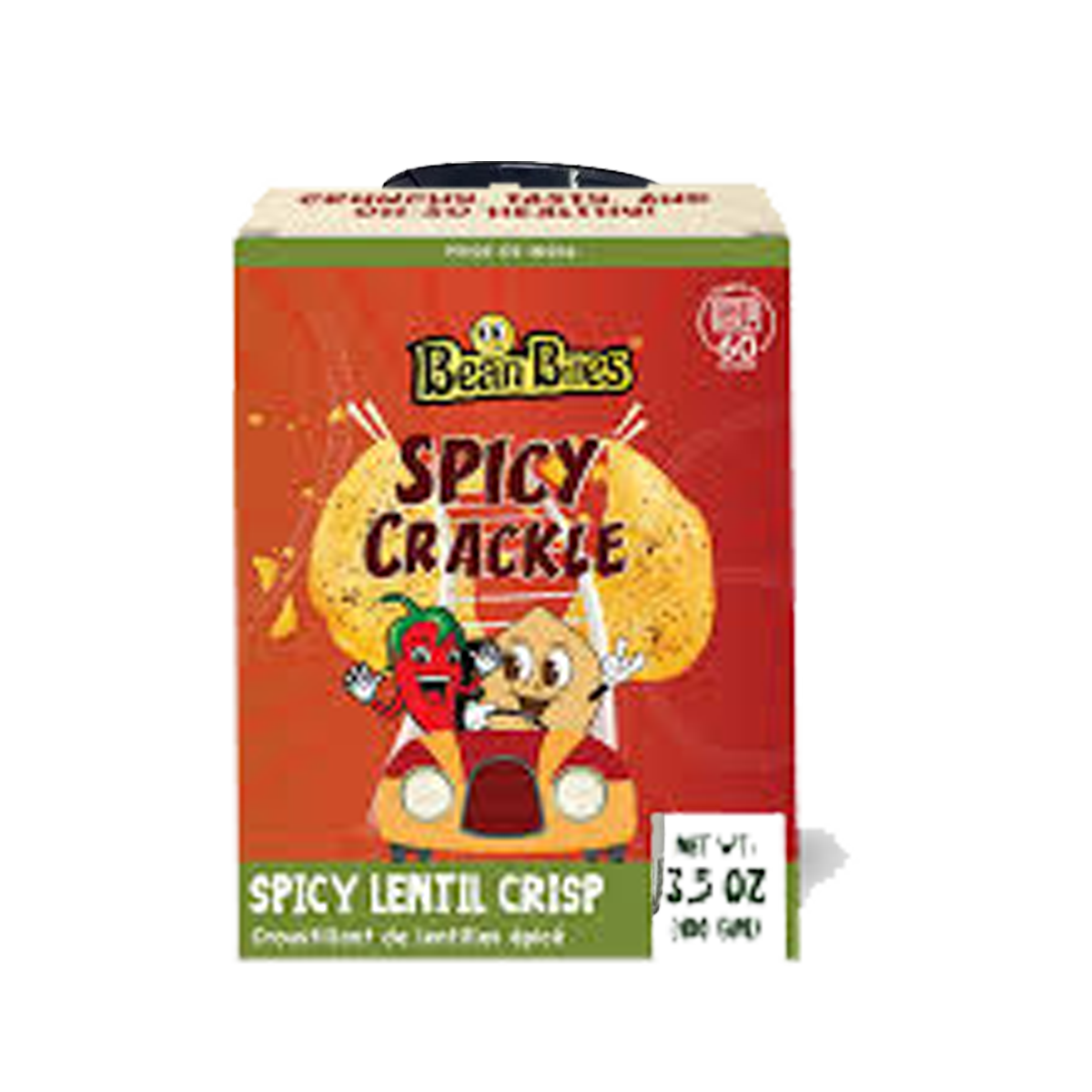 PRIDE OF INDIA Bean Bites Spicy Crackle Lentil Crisp- Case Of 6 (3.53 Oz)