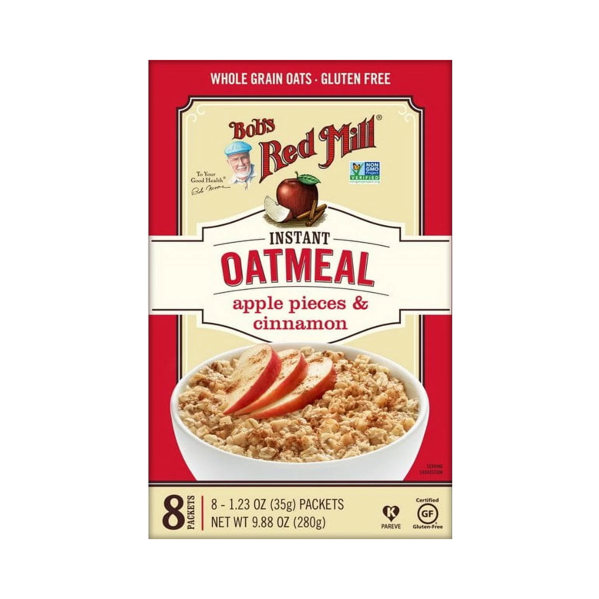 Bob's Red Mill, Instant Oatmeal Gluten Free Pkt Apple Cinnamon, Case Of 4, 9.88 oz
