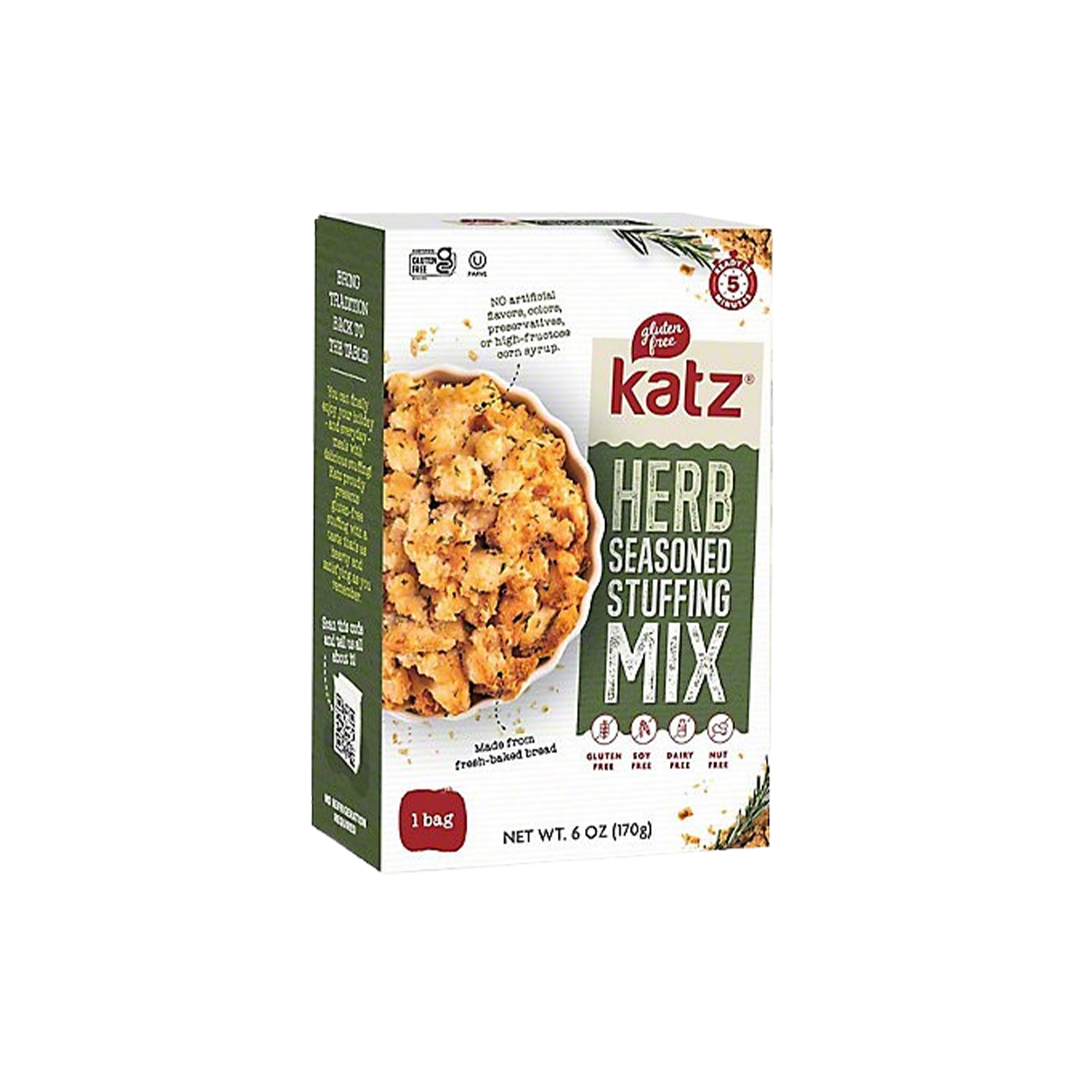 Katz Gluten Free Stuffing - Herb Seasoned 6 oz. ( case of 6)