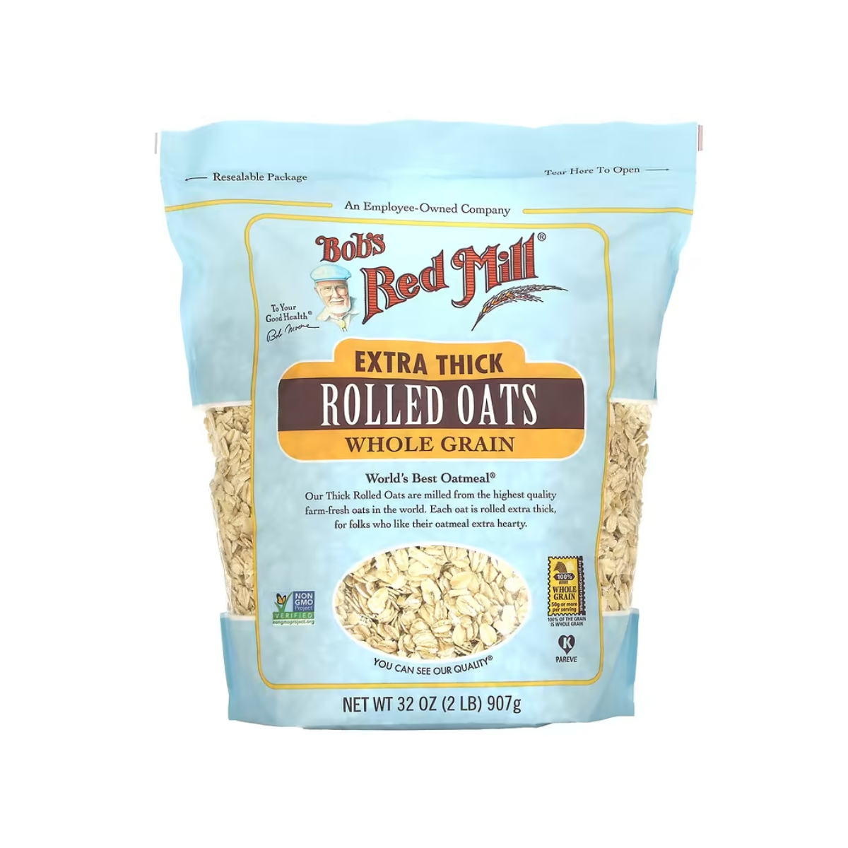 Bob's Red Mill, Whole Grain Rolled Oats Extra Thick, Case Of 4, 32 oz