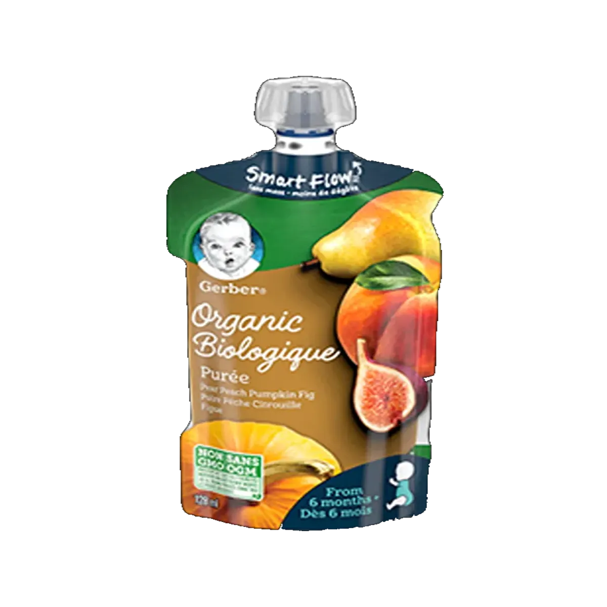 Gerber Organic puree Stawberry Peach 128ml