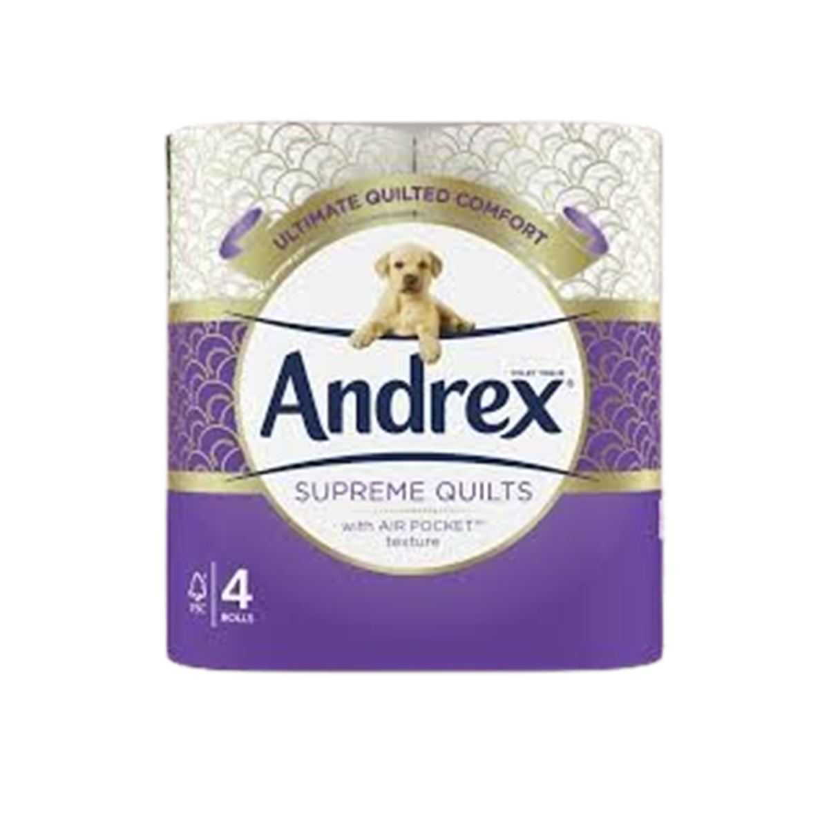 Andrex Supreme Quilts Toilet Tissue 4 Luxury Rolls