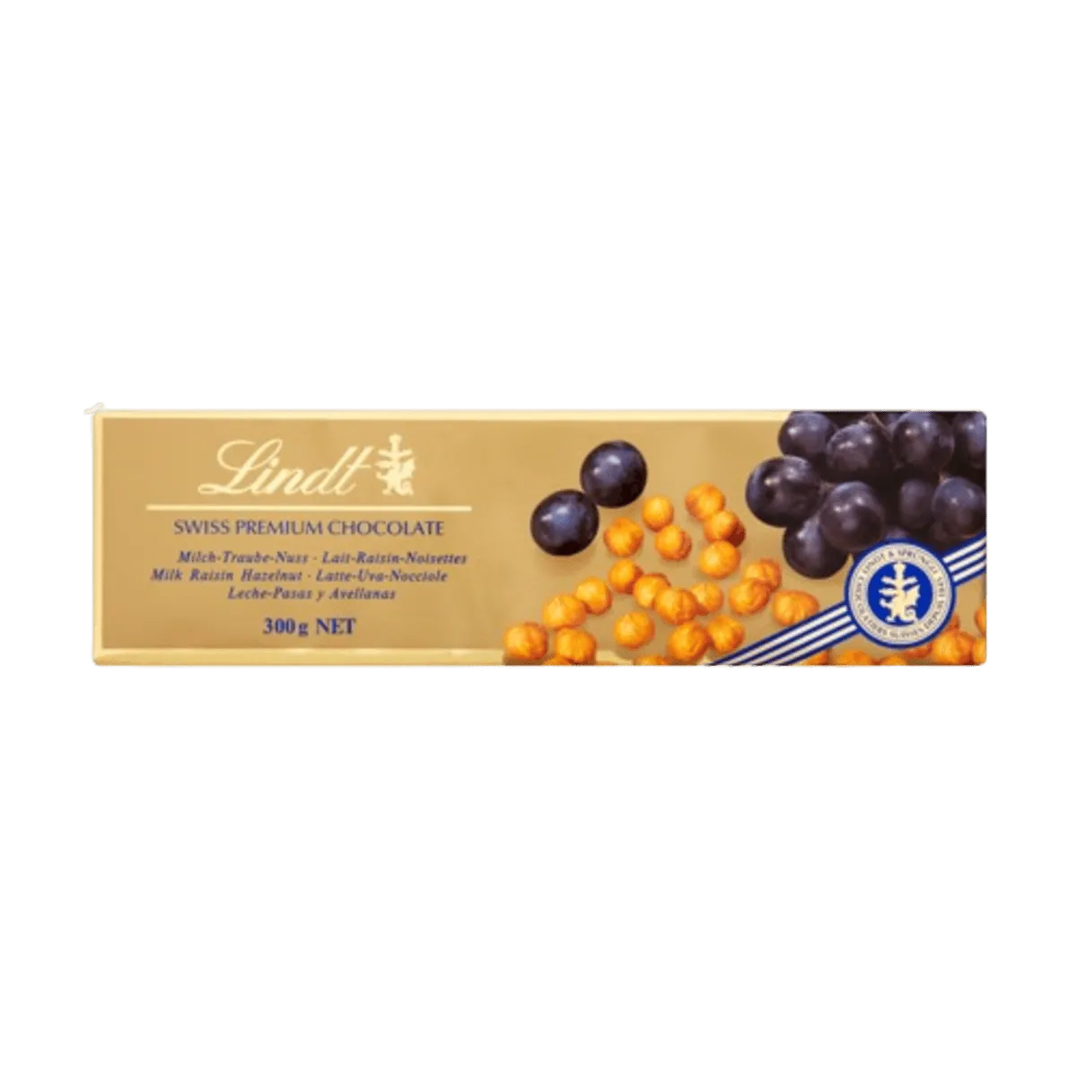 Lindt Gold Bar Milk Hazelnut & Raisin Chocolate