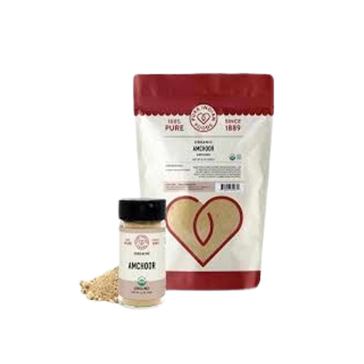 Pure Indian Foods Amchoor, Certified Organic - Ground Glass Jar - Case of 12 - 2.5 oz