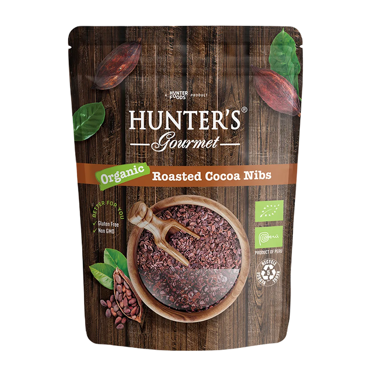 Hunters Gourmet Organic Roasted Cocoa Nibs - 300 gm