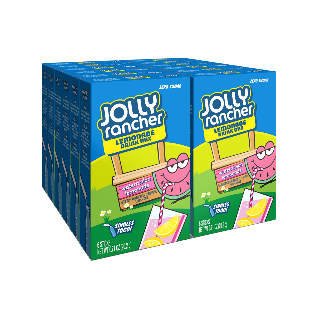 Jolly Rancher Rancher Singles To Go Water Drink Mix, Watermelon Lemonade, 12 Boxes With 6 Packets Each