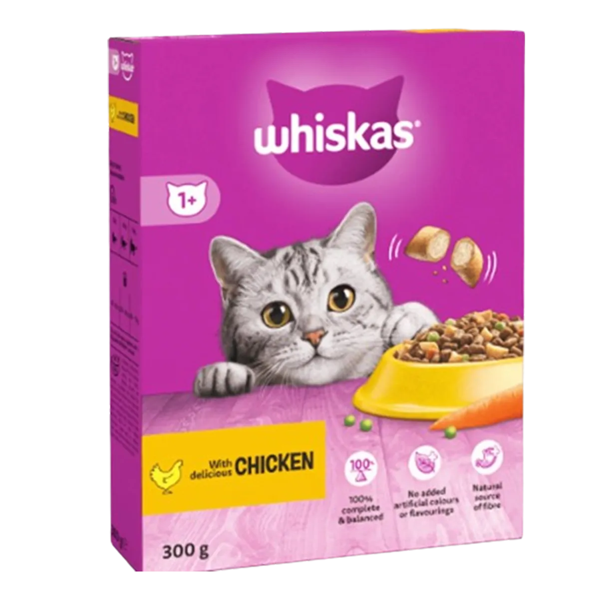 WHISKAS Adult With Chicken Dry Cat Food 300g