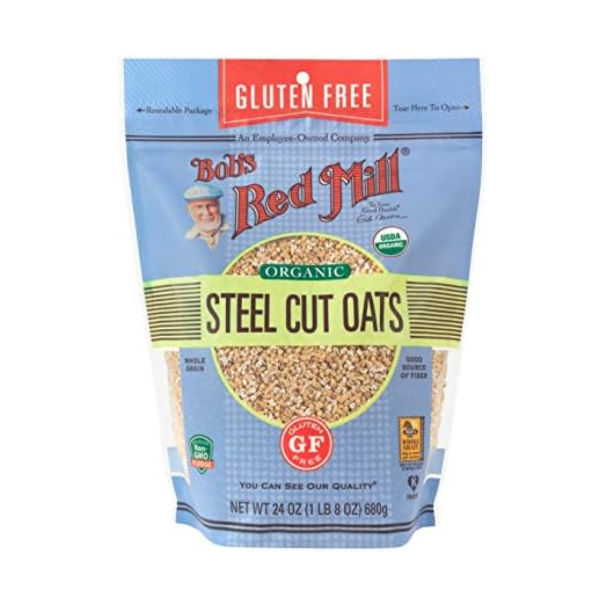 Bob's Red Mill, Organic Steel Cut Oats Gluten Free, Case Of 4, 24 oz