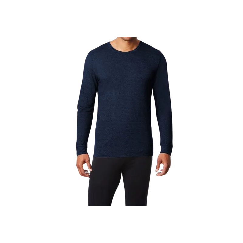 32 Degrees Heat Men Long Sleeve Crew Neck Performance Mesh Tee | Large | Navy