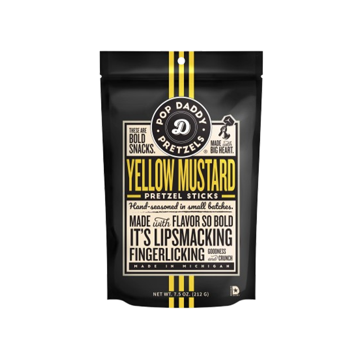 Pop Daddy, Yellow Mustard Seasoned Sticks, Case Of 12, 7.5 oz