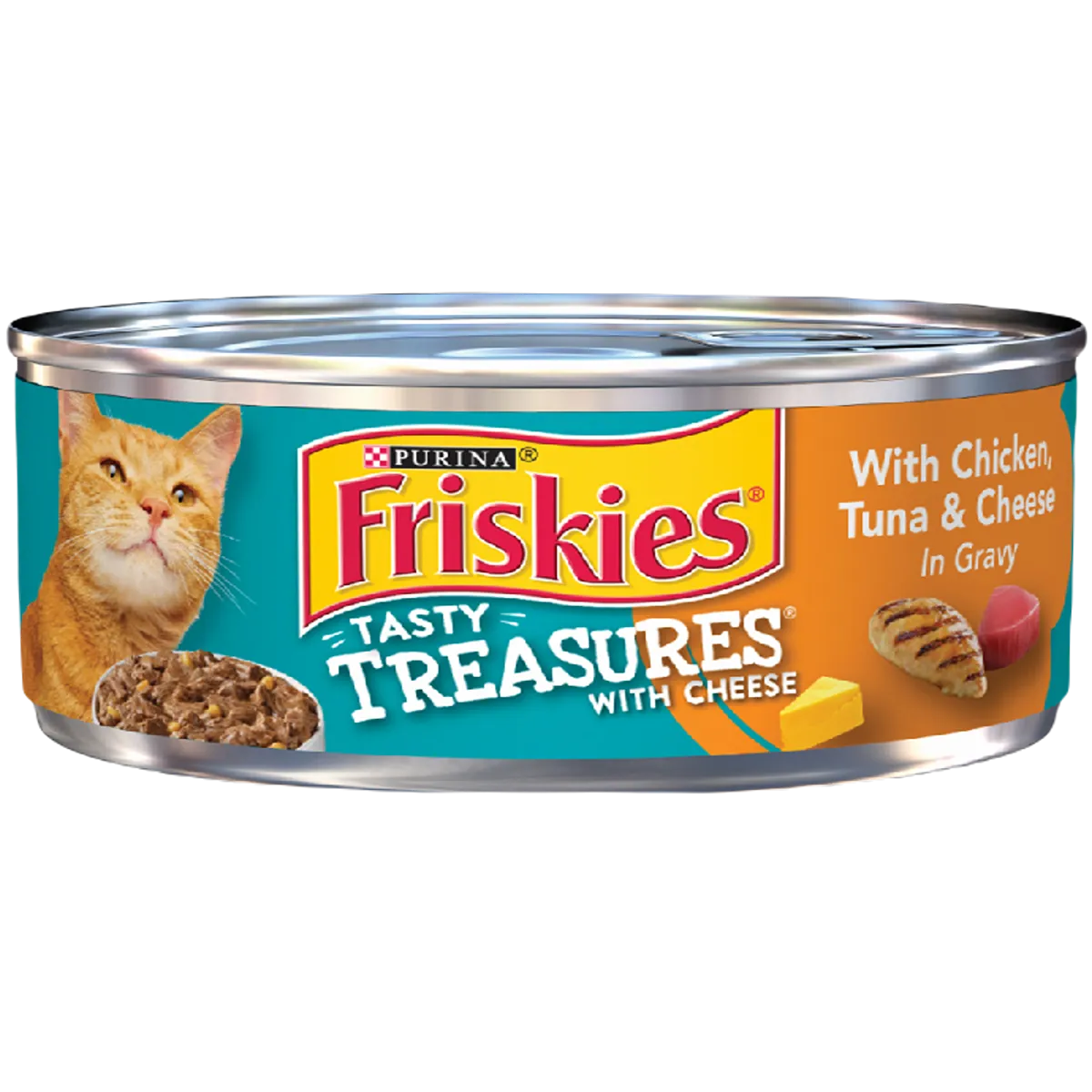 Friskies Cat Food with Chicken, Tuna & Cheese in Gravy Tasty Treasures
