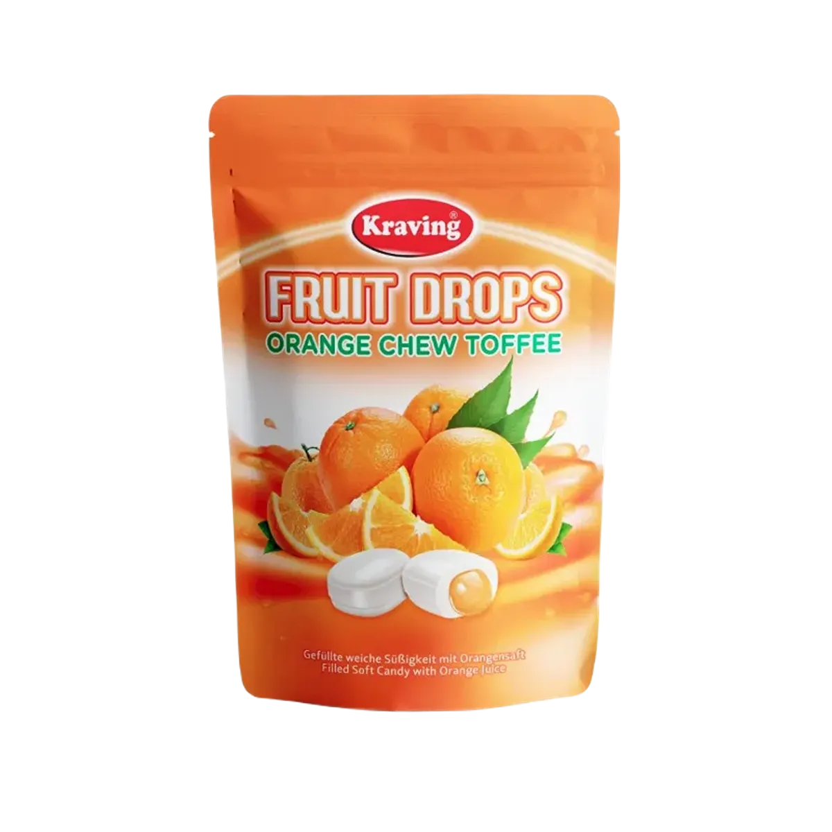Kraving Fruit Drops Orange Chew Toffee 250gm