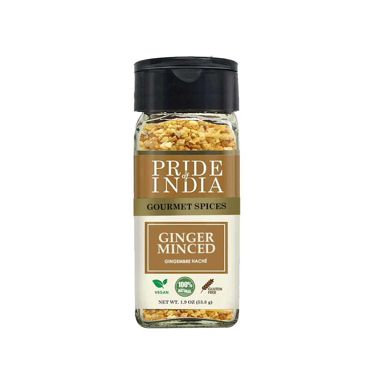 PRIDE OF INDIA Ginger Minced Whole - Case of 6 - 1.9 oz