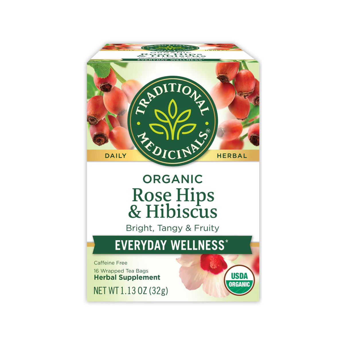 Traditional Medicinals Organic Rose Hips & Hibiscus Tea 16 count