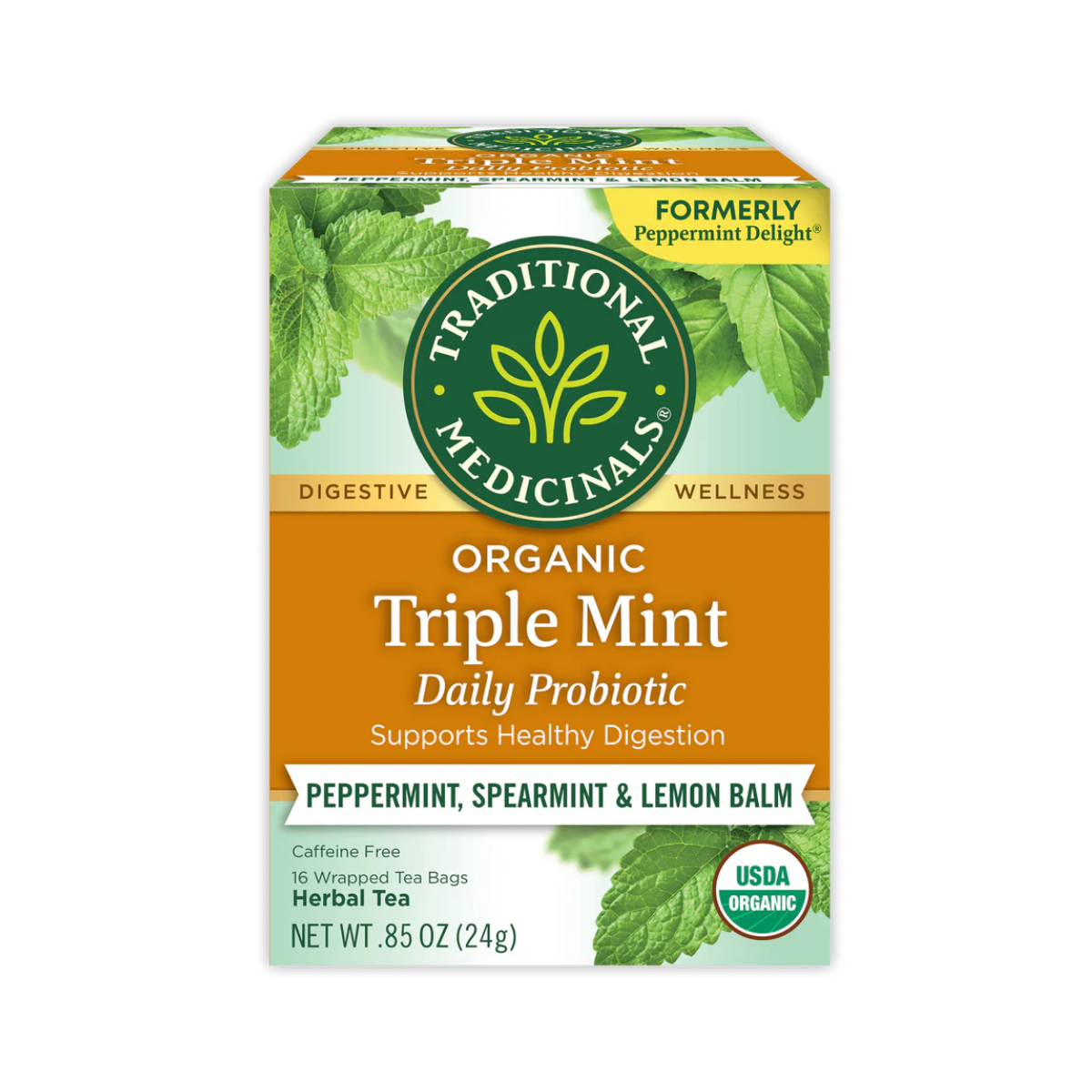 Traditional Medicinals Organic Triple Mint Daily Probiotic Tea 16 count