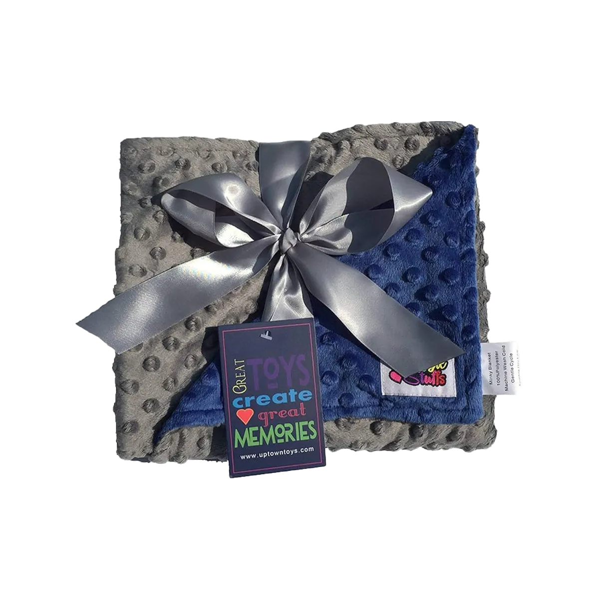 Minky Reverse Baby Blanket Turquoise Grey
