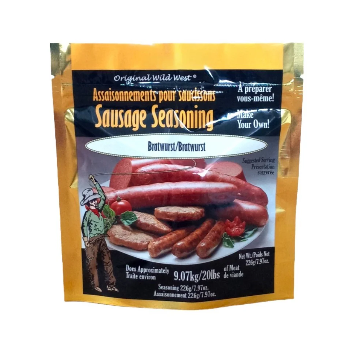 Elkhorn Smokehouse, Bratwurst Sausage Seasoning Mix - Case of 12 - 7 OZ