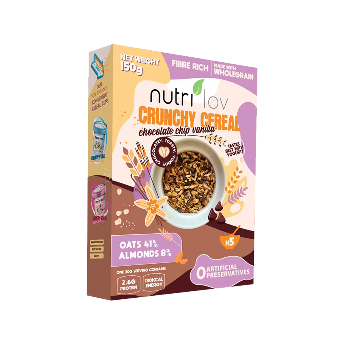 Nutrilov Crunchy Cereal Chocolate Chip Vanilla 150g