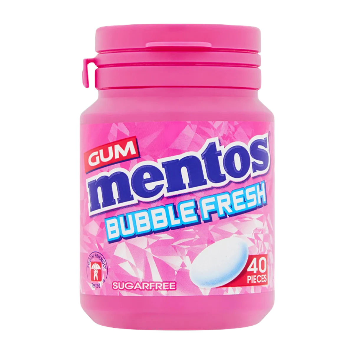 Mentos Gum Bubble Fresh 40 Pcs Bottle 56g