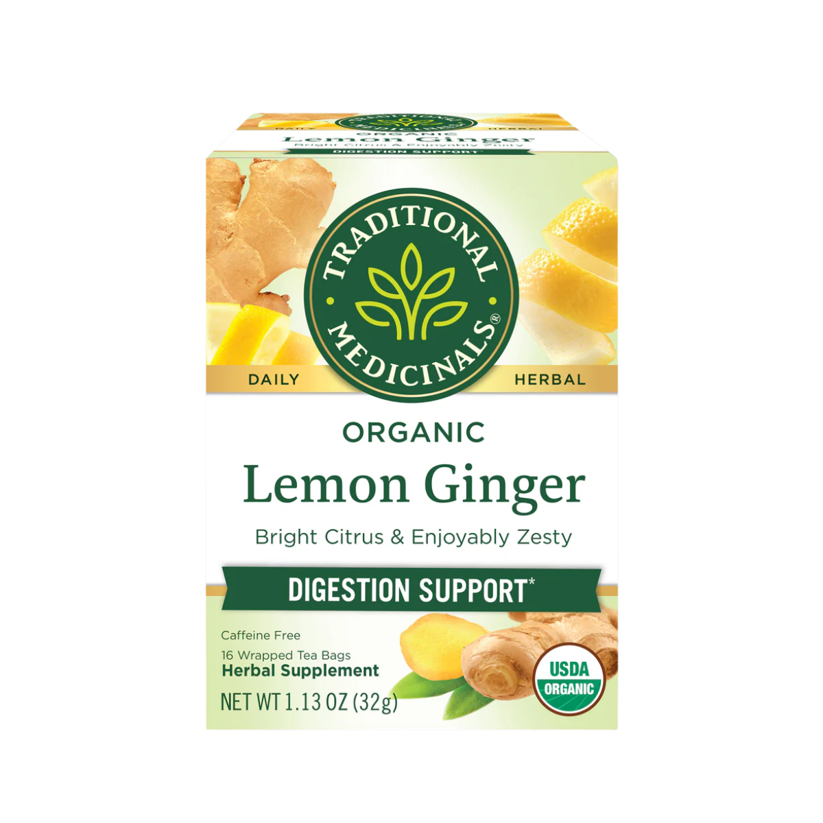 Traditional Medicinals Organic Lemon Ginger Tea 16 count