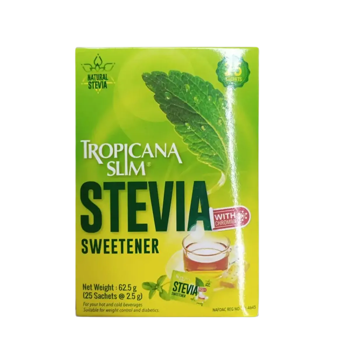 Tropicana Slim Stevia Sweetener 62.5 g 25 Sachets