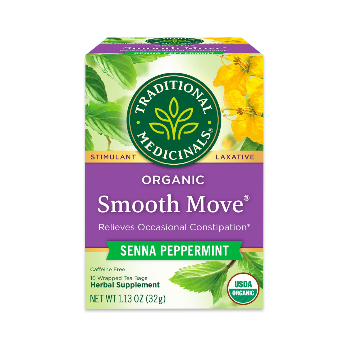 Traditional Medicinals Organic Smooth Move Senna Peppermint Tea 16 count