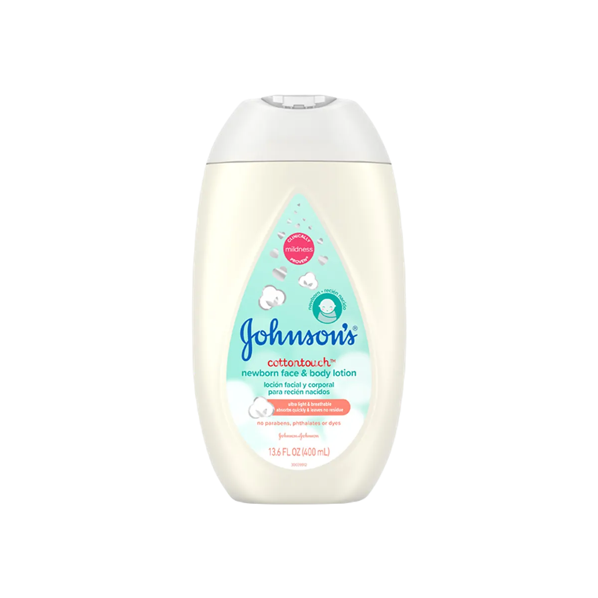 Johnsons CottonTouch Newborn Baby Face and Body Lotion 400ml