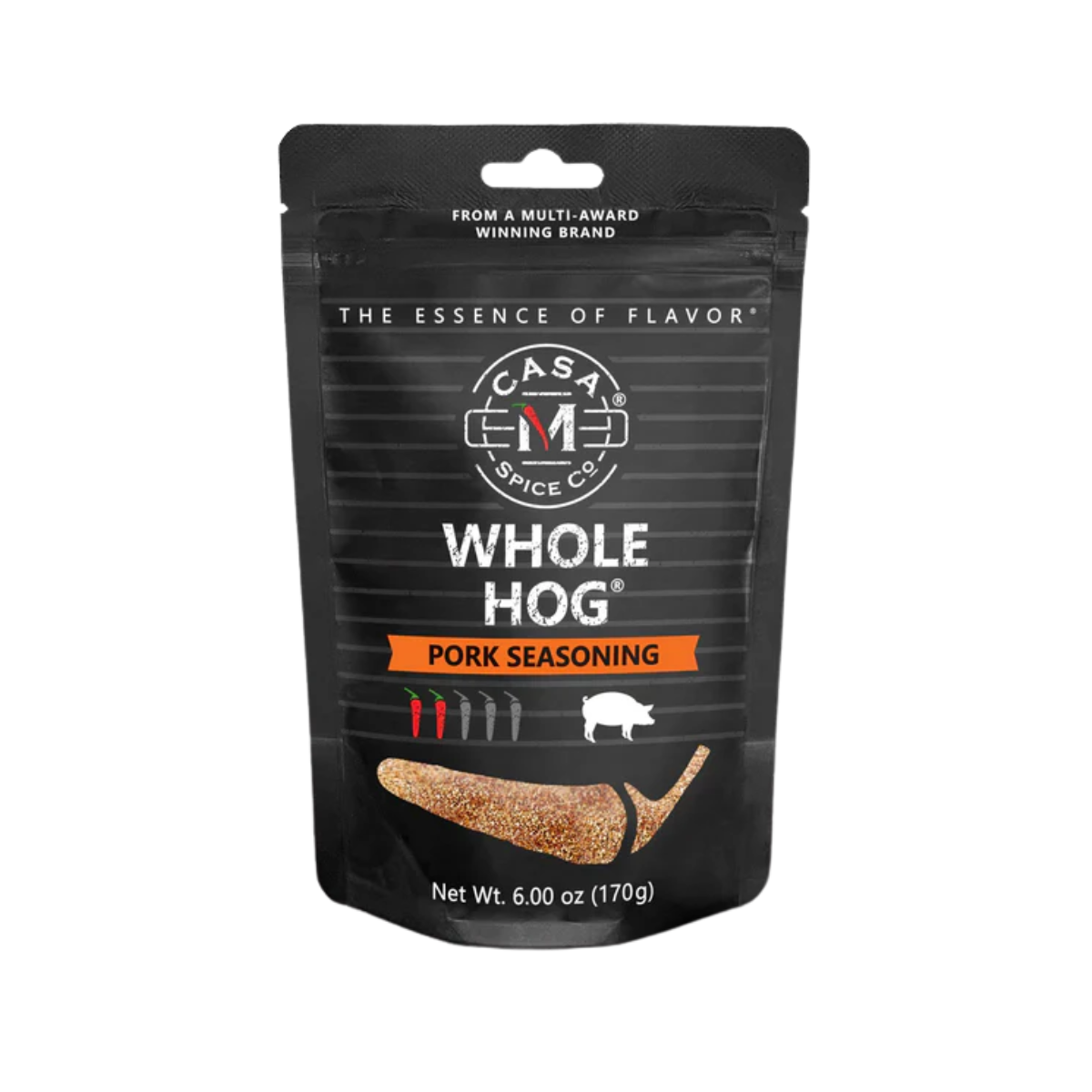 Casa M Spice Co Whole Hog Pork Seasoning - Plastic Shaker - Case of 6 - 6 oz each