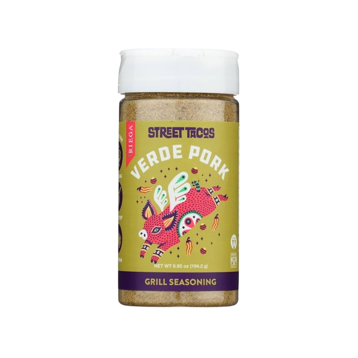 Riega Foods, Street Tacos Verde Pork Seasoning, Case Of 6, 6.85 oz