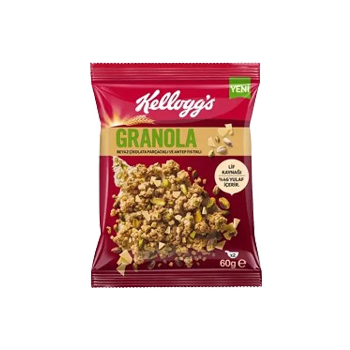 Kelloggs Granola Beyaz ikolata Parackl 60 Gram