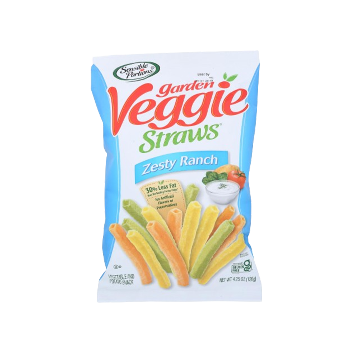 Sensible Portions, Garden Veggie Straws Zesty Ranch, Case Of 12, 5 oz