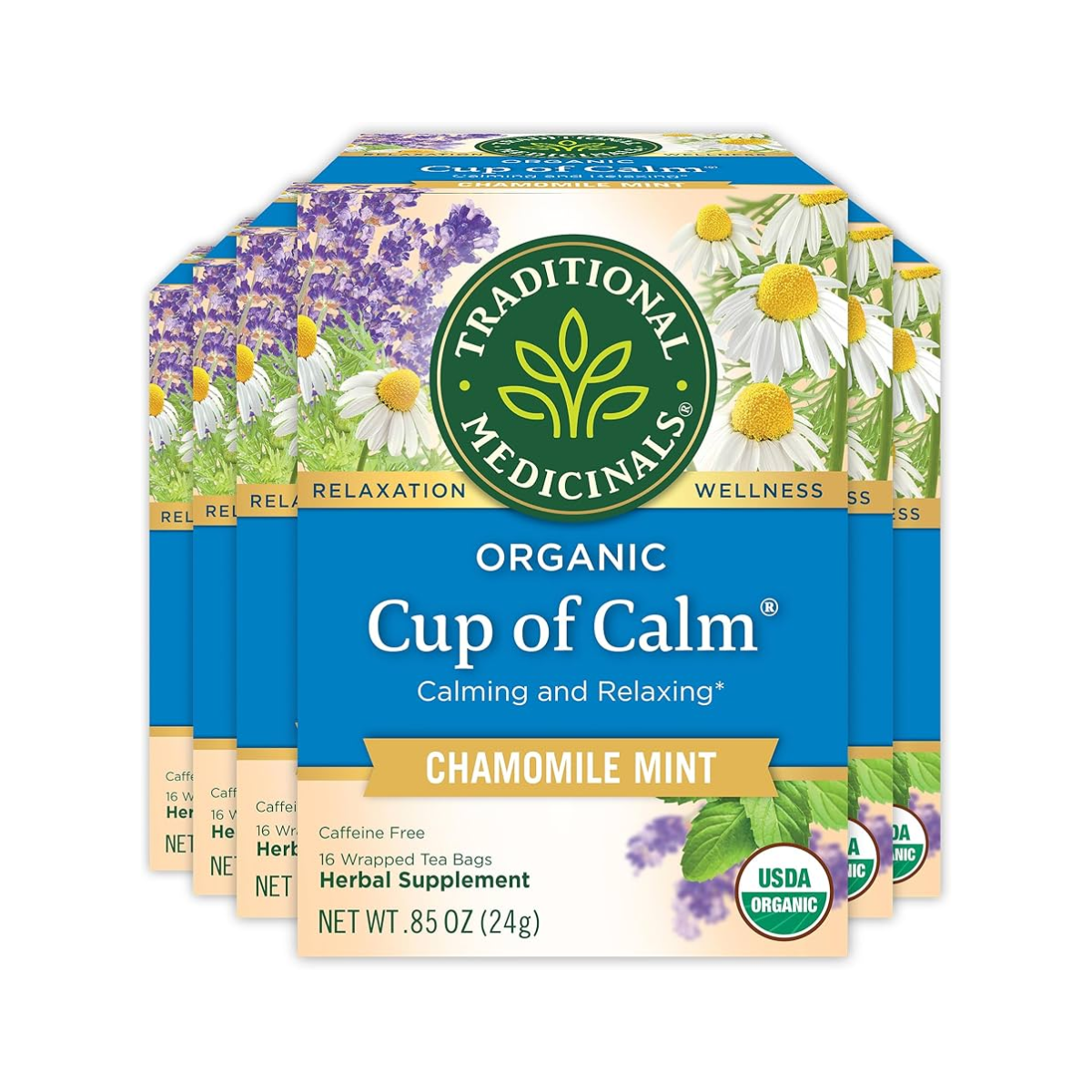 Traditional Medicinals Organic Cup of Calm Chamomile Mint Tea 16 count