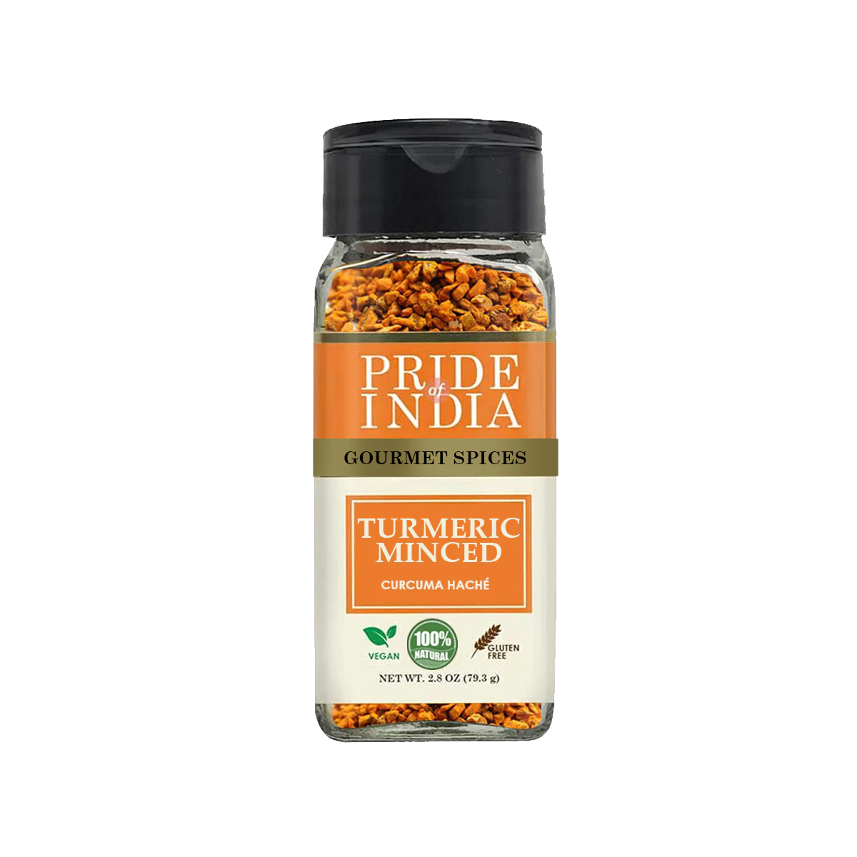 PRIDE OF INDIA Turmeric Minced Whole - Case of 6 - 2.8 oz